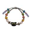 Colorful Cord Black Cat Bracelet Ceramic Beads New Fall Fashion Unisex Animal Jewelry