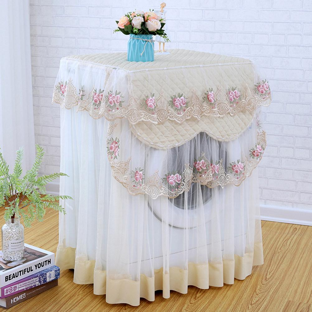 Automatic Washing Machine Cover Lace Ruffle Floral Printed Thickened Waterproof Dust Protector Universal Home Automatic Impeller