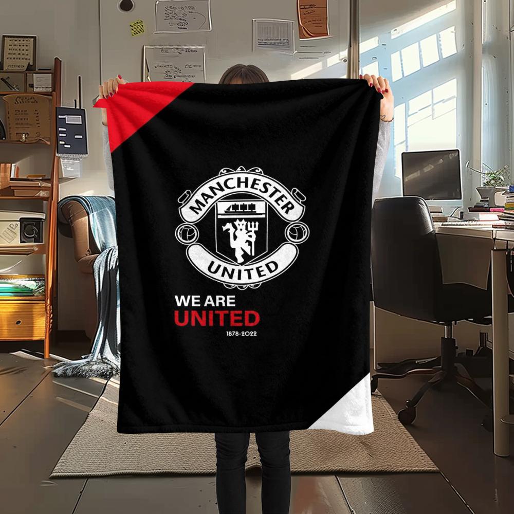1PC Manchester Unitedaa Print Flannel Blanket, High Quality Comfortable for All Seasons, Home Decor, Warmth and Comfort, Perfect for Christmas Gifts