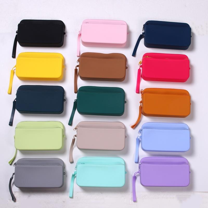 Silicone Zipper Portable Storage Bag Coin Purse Lipstick & Cosmetics Pouch Travel Bag Unisex Soft Handle