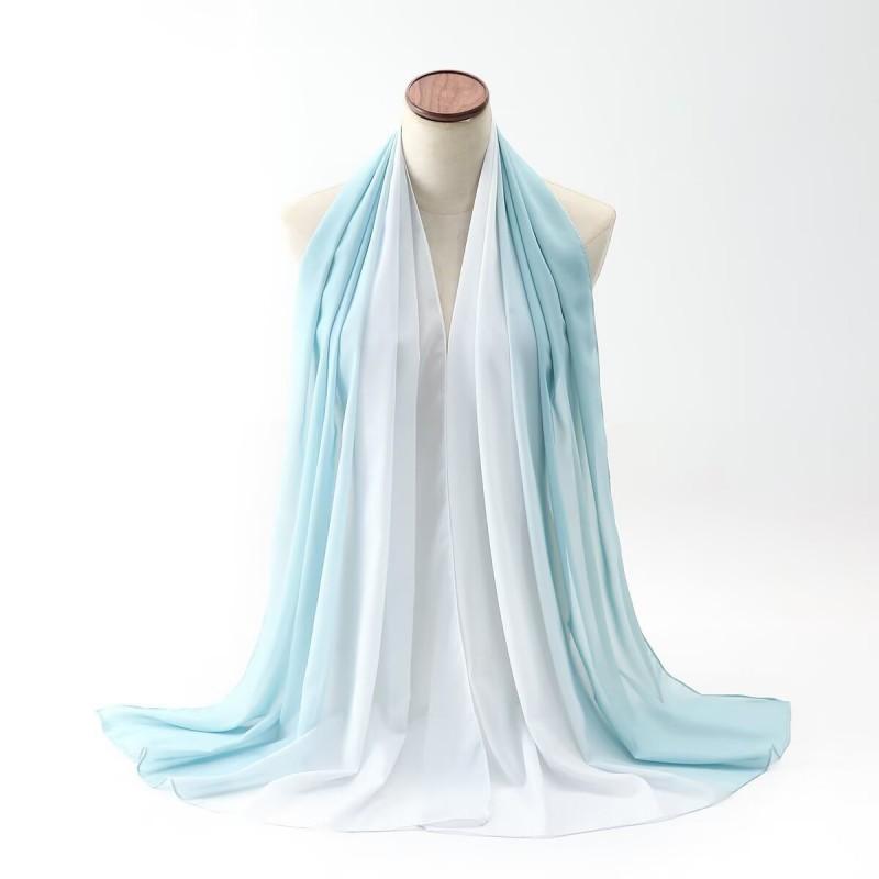 Koel Aanvoelende Tweekleurige Chiffon Sjaal Lichtgewicht UV-Beschermende Wikkel Dames Strand Reizen Accessoire