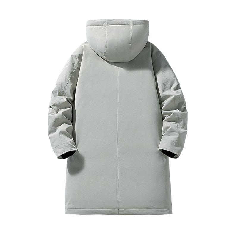 Men's Trendy Plus Size Mid-Length Cotton Windbreaker Jacket - Warm and Fashionable 2026 Edition