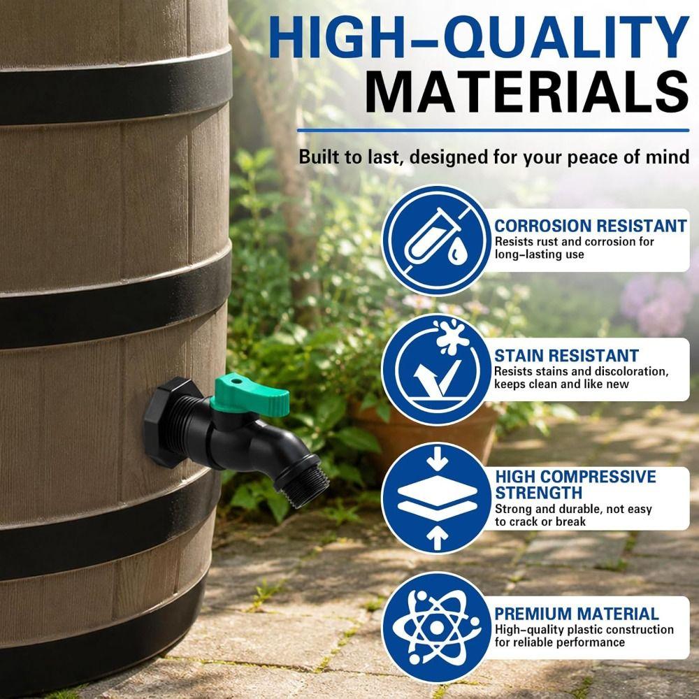 Downspout Collector Rain Barrel Spigot 3/4 GHT Thread Rain Barrel Kit  Outdoor Garden