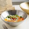New 304 Stainless Steel Bamboo Hat Bowl Double Anti Scalding Japanese Bowl Threaded Ramen Bowl Pickled Cabbage