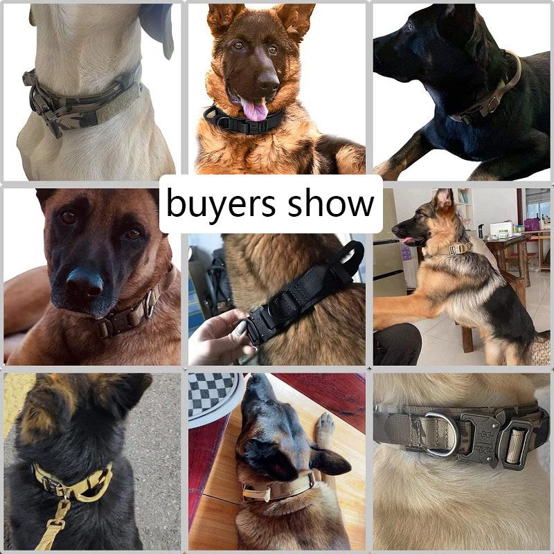 Zgardă pentru câini Durabilă Ajustabilă Militară Zgardă pentru animale de companie Tactic Set Lesă Zgardă din nailon Câine Mediu Mare Accesorii de antrenament Păstor