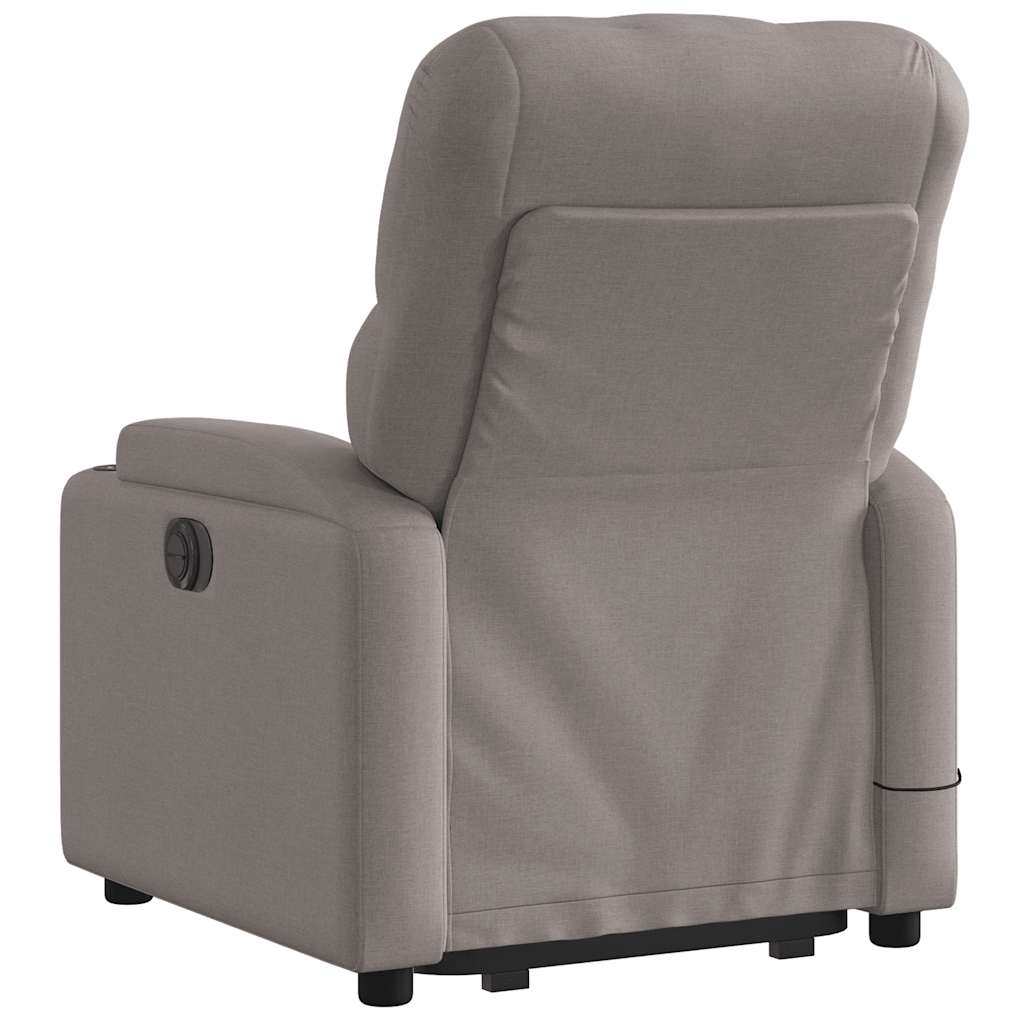 Massage Recliner with Rising Function Taupe Fabric