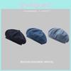 Retro Style Artistic Womens Beret In Denim Blue Warm Cotton Fabric For Seasons All