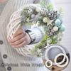10-30CM White Wreath Garland Hanging Vine Ring Christmas Rattan Ring DIY Craft Xmas Ornaments Xmas Party Decorations