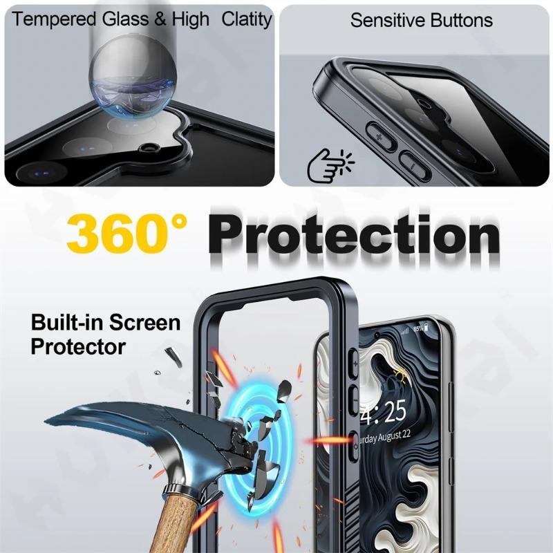 Case for Samsung S24 S23 S22 S21 S20 Note 20 Ultra A54 A14 A52S A53 IP68 Waterproof Full Protection Heavy Duty Shockproof Cover