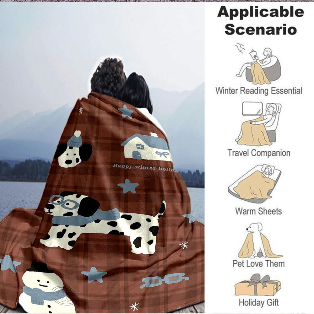 1 st Wintervakantie Lichtgewicht Flanellen Deken, Comfortabele en Warme Deken, voor Kantoor en Camping Bank Bed, Woonkamer002