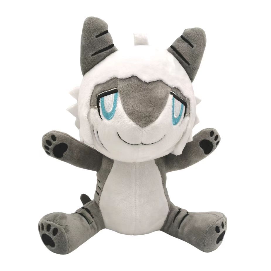 Changed Puro Plush Doll, Transfur Beast Lab Game Character Stuffed Animal, Soft Collectible Toy for Fans, Gray