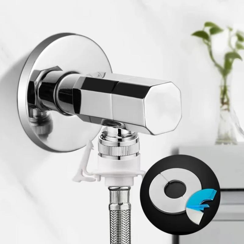 Self-Adhesive Stainless Steel Faucet Decorative Cover Easy Install Chrome Finish Universal Fit for Shower Bathroom Sink DIY Project