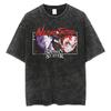2026 Anime Demon Slayer Maglietta Lavata Retrò Uomo e Donna Estiva Morbida Traspirante Moda Top Streetwear Maglietta Gadget