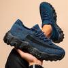 Men'S Casual Sneakers  Breathable Knit Upper Geometric Pattern Lace-Up Closure Durable Rubber Sole Comfortable Fabric Lining for Spring Sports