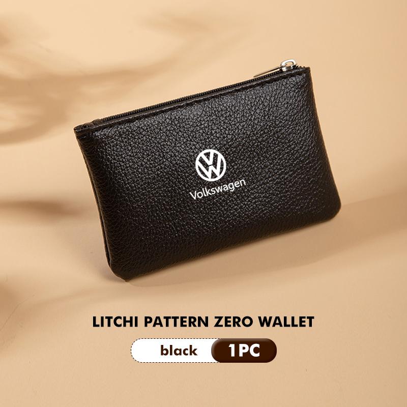 PU Leather Card Protector Case Coin Cards Cover Pouch Bag For Volkswagen VW Scirocco Passat Polo B5 B6 B7 CC Tiguan Sharan BH4