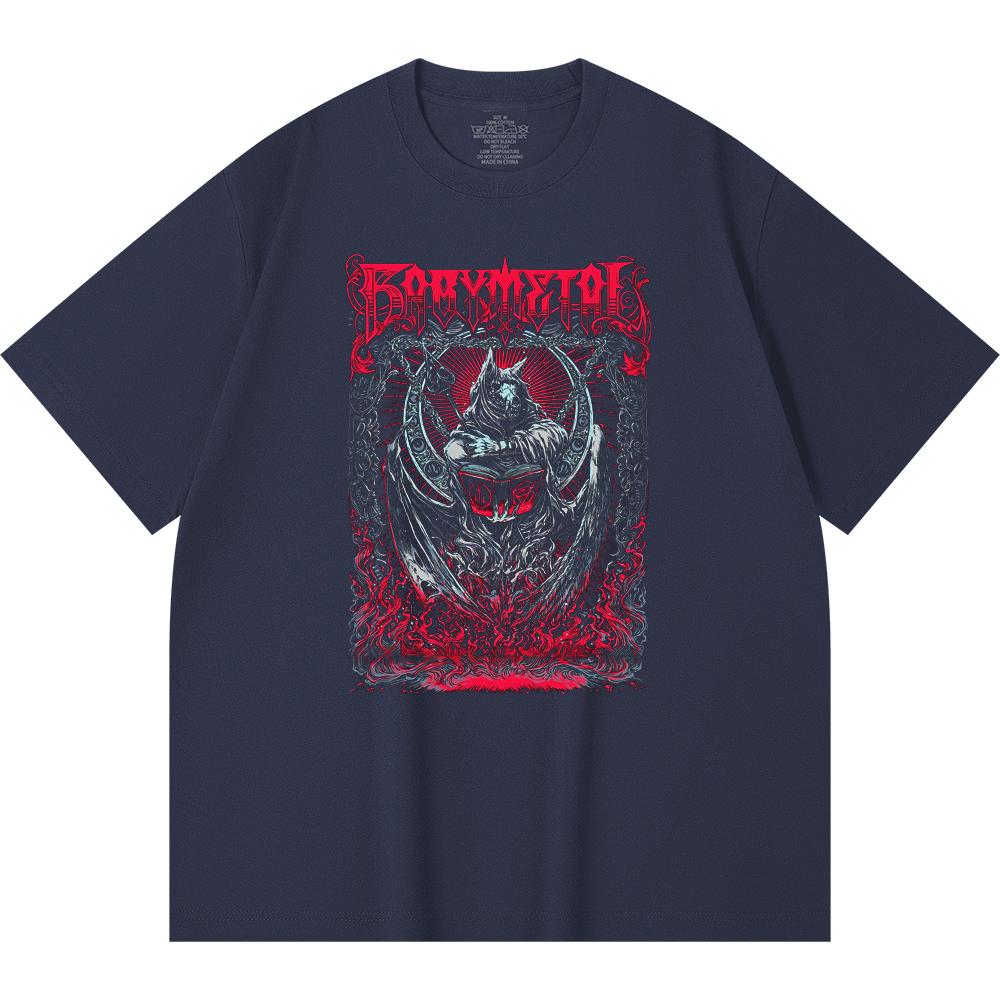 230 Gsm 100% Cotton Heavy Metal T-Shirt Rock Band Popular Music Print Unisex Heavy Cotton T Shirt
