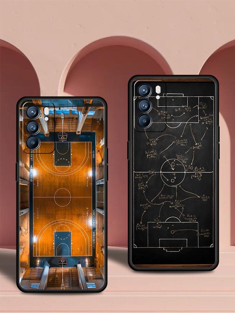 Football Basketball Tactical Board Phone Case For Oppo Reno 13 12 11 10 7 F Find X5 X6 A98 A80 A79 A78 A57 A54 A17 Pro Soft TPU