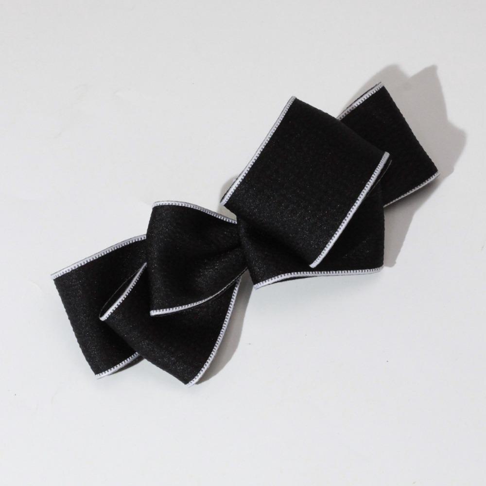 Black White Ponytail Hair Clip Charming Headwear New Imitation Bow Hairpin Women Girls