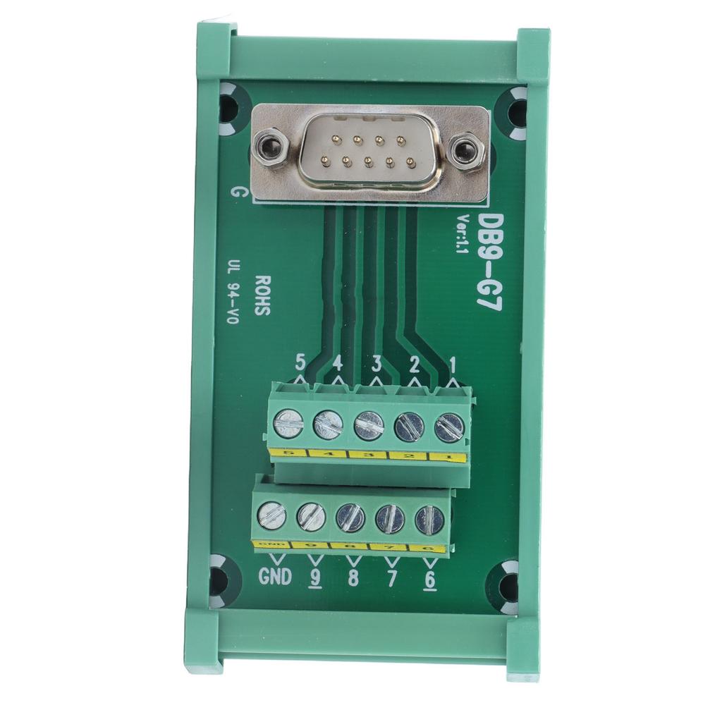 DB9 to Terminal Connector Adapter Plate PCB Board Straight Male with Case DC60V DB9-G7