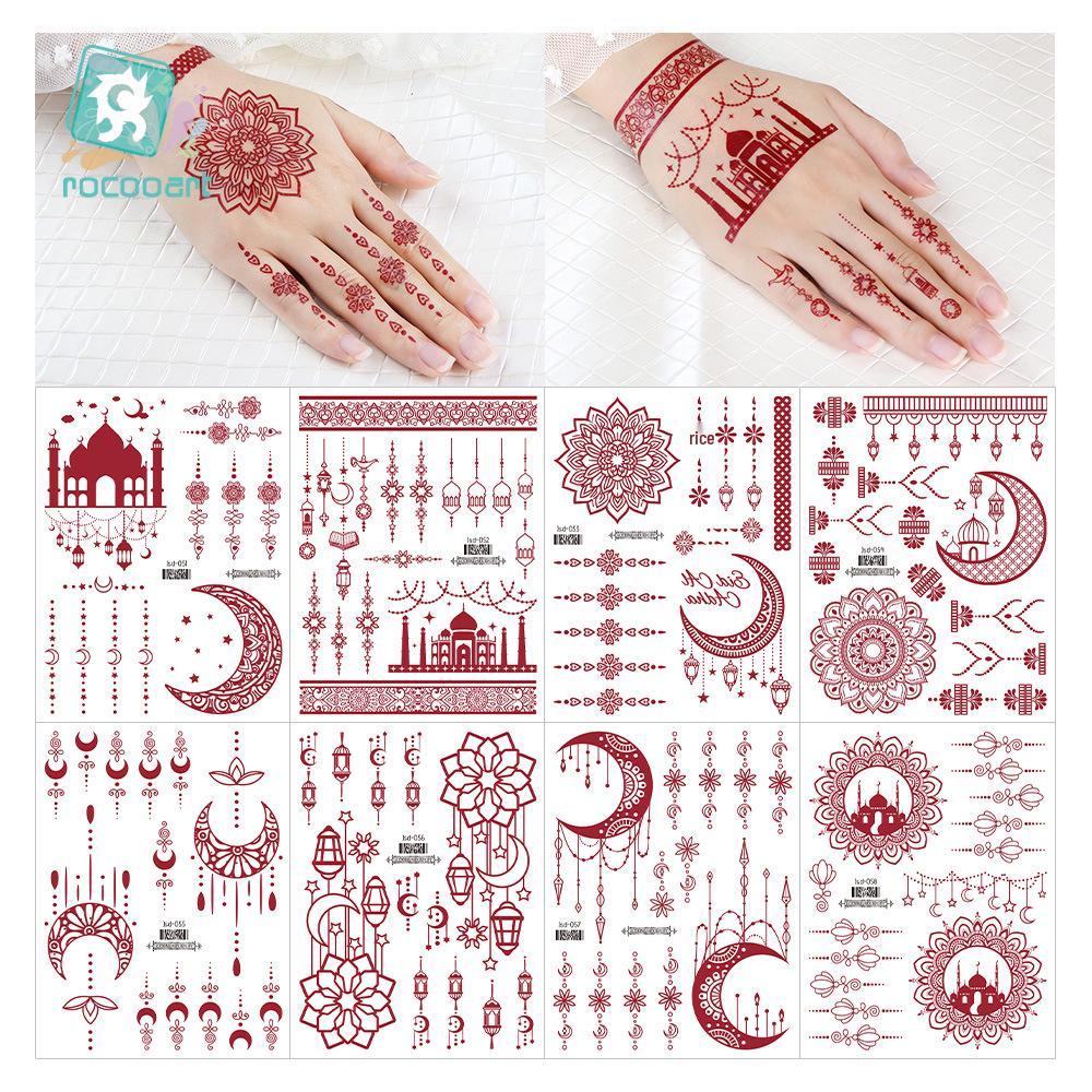 Rikaron High-End Star & Moon Henna Tattoo Stickers for Face and Hand.