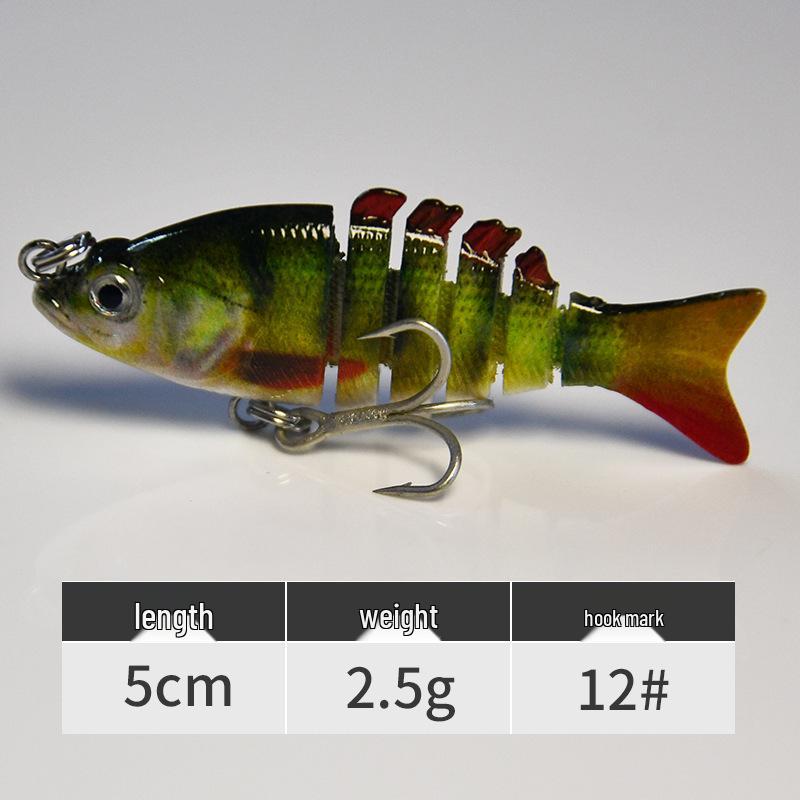 Mini 6-Section Multi-Jointed Fishing Lure, 5cm/2.5g, Simulated ABS Plastic Bait