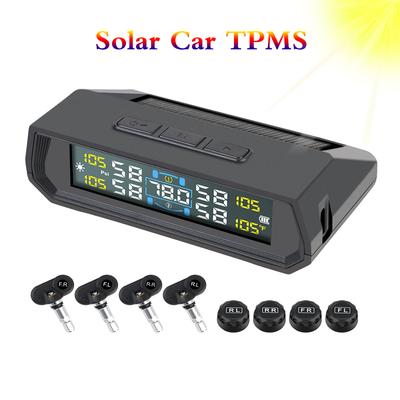 USB / Solar TPMS In Car Temperature Display Universal Auto Security Alarm Systems Car Tire Pressure Monitoring System
