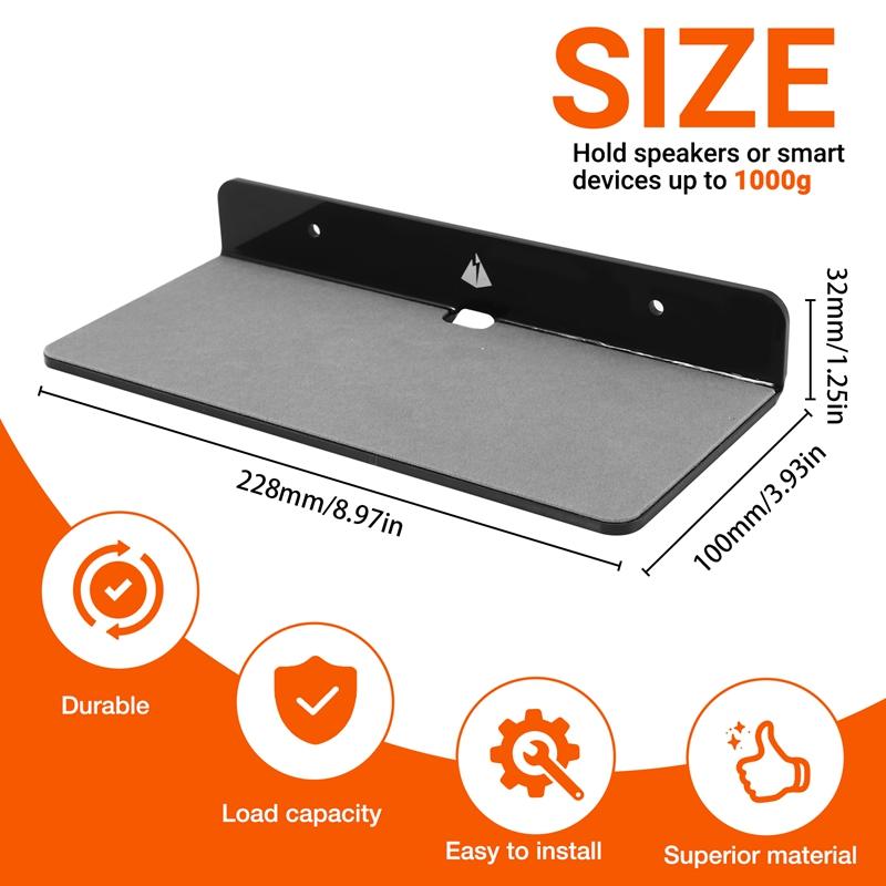 Suport de perete pentru boxe, Raft de afișare acrilic pentru montare pe perete pentru boxă Bluetooth, Cameră web, Telefoane mobile, Jucărie