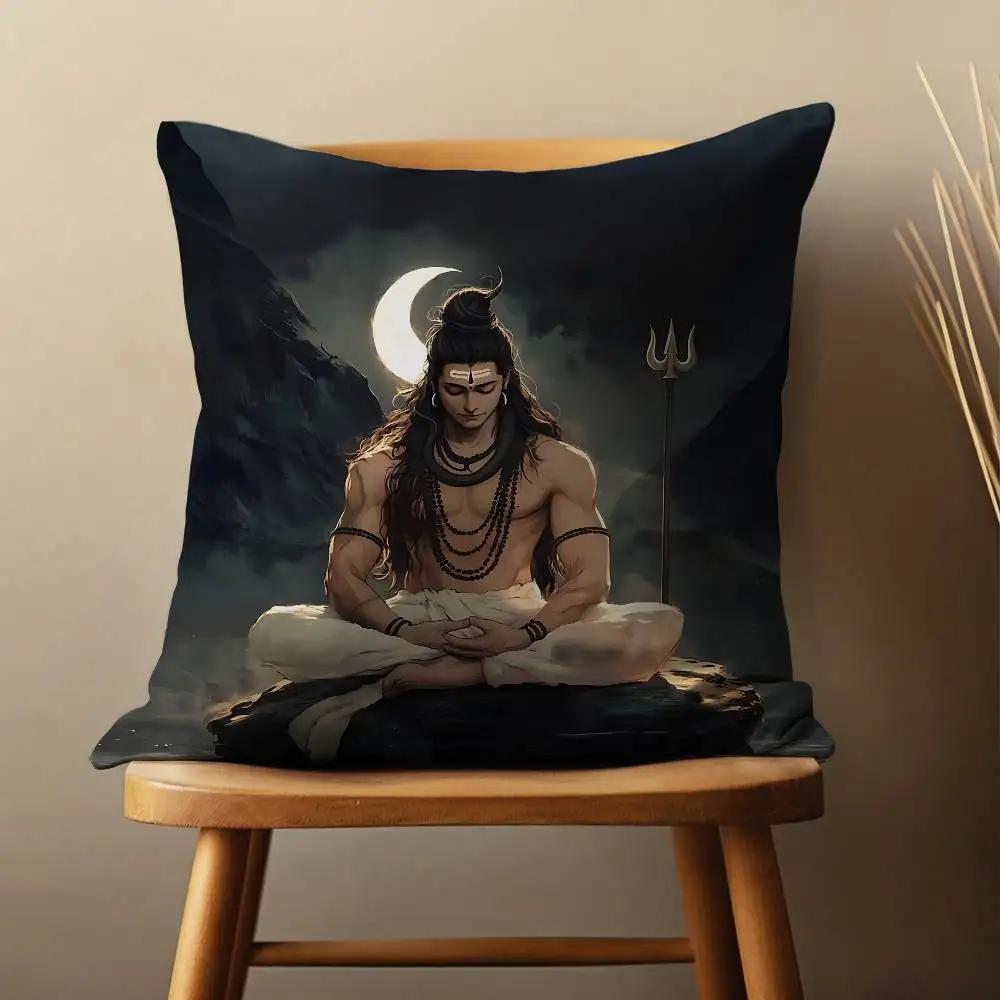 India Art Lord Shivasjpg Pillow Case For Room Sofa Cushion Cover Suitable For Home Bedroom Decoration And Protector