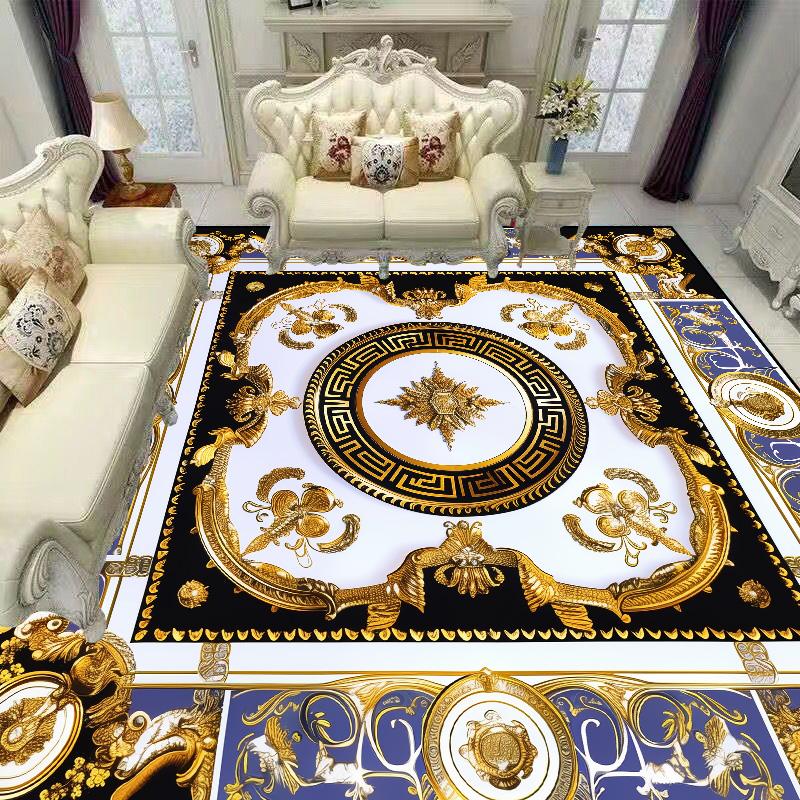 Avrupa Lüks Altın Rengi Halılar Oturma Odası Dekorasyonu Ev Kanepe Masaları Alan Halısı Yatak Odası Salon Kaymaz Lüks Yer Paspasları