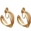 2025 Retro Gold Hong Kong Style Hoop Earrings: Lightweight, Luxurious Women's Ear Hoops with Metal Clips.