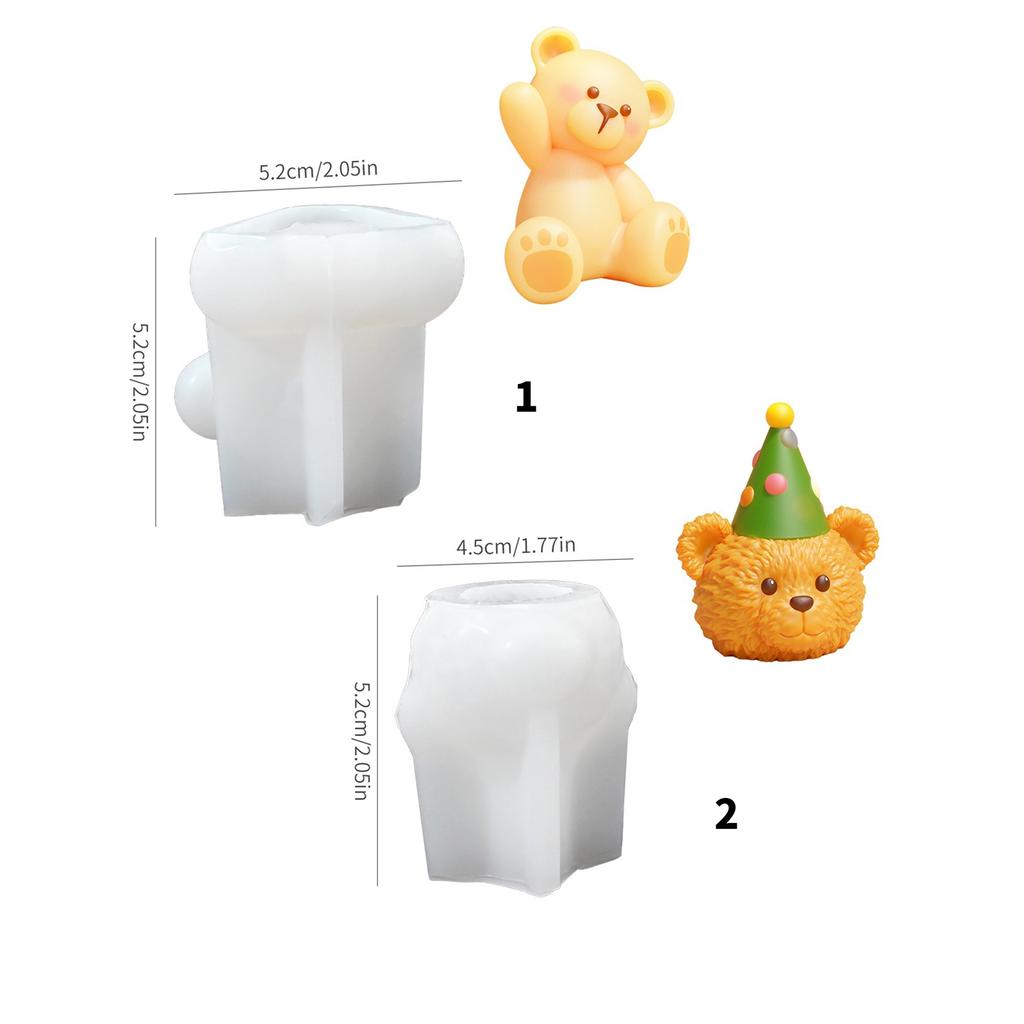 Artistic Silicone Mold Craft Mold Creative Bear Shape Figures Moulds Suitable for Art Classes and Home Decoration
