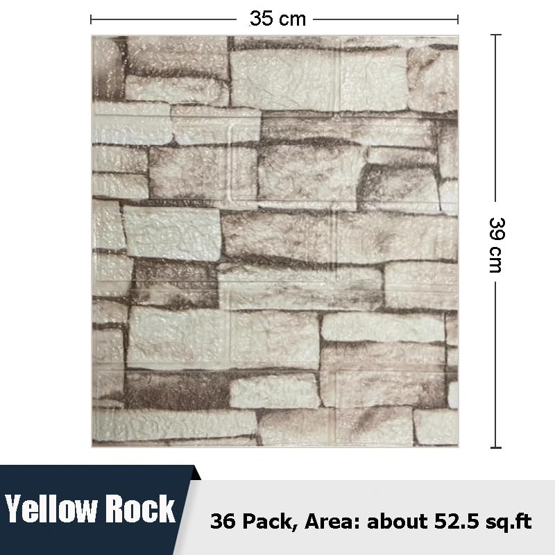 3D Wall Panels, Self-Adhesive PE Foam, Waterproof 3D Brick Wallpaper, Peel and Stick, for Kitchen, Living Room, Bedroom, Bathroom Wall Decoration (36