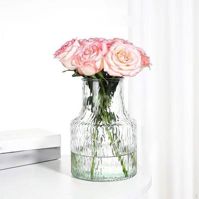 Glass Flower Vase Bud Creative Wedding Centerpieces Bottle Round Jug for Bookshelf