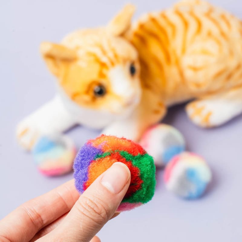 [Haustier] 4 Regenbogenball-Katzenspielzeuge