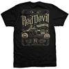 Red Devil Clothing Speed Shop Front Back Black Vintage Slightly Homme Casual Top For Everyday Wear Breathable Graphic