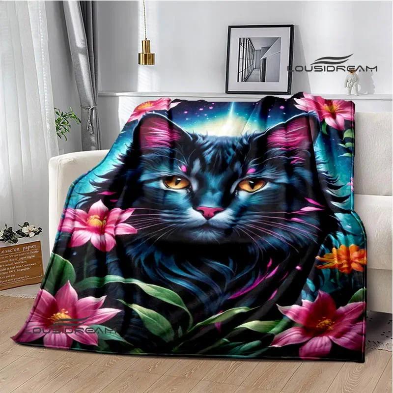 3D Cute Cat Printed Blanket Flannel Warm Blankets Soft and Comfortable Blanket Bed Linings Cubre Cama Birthday Gift