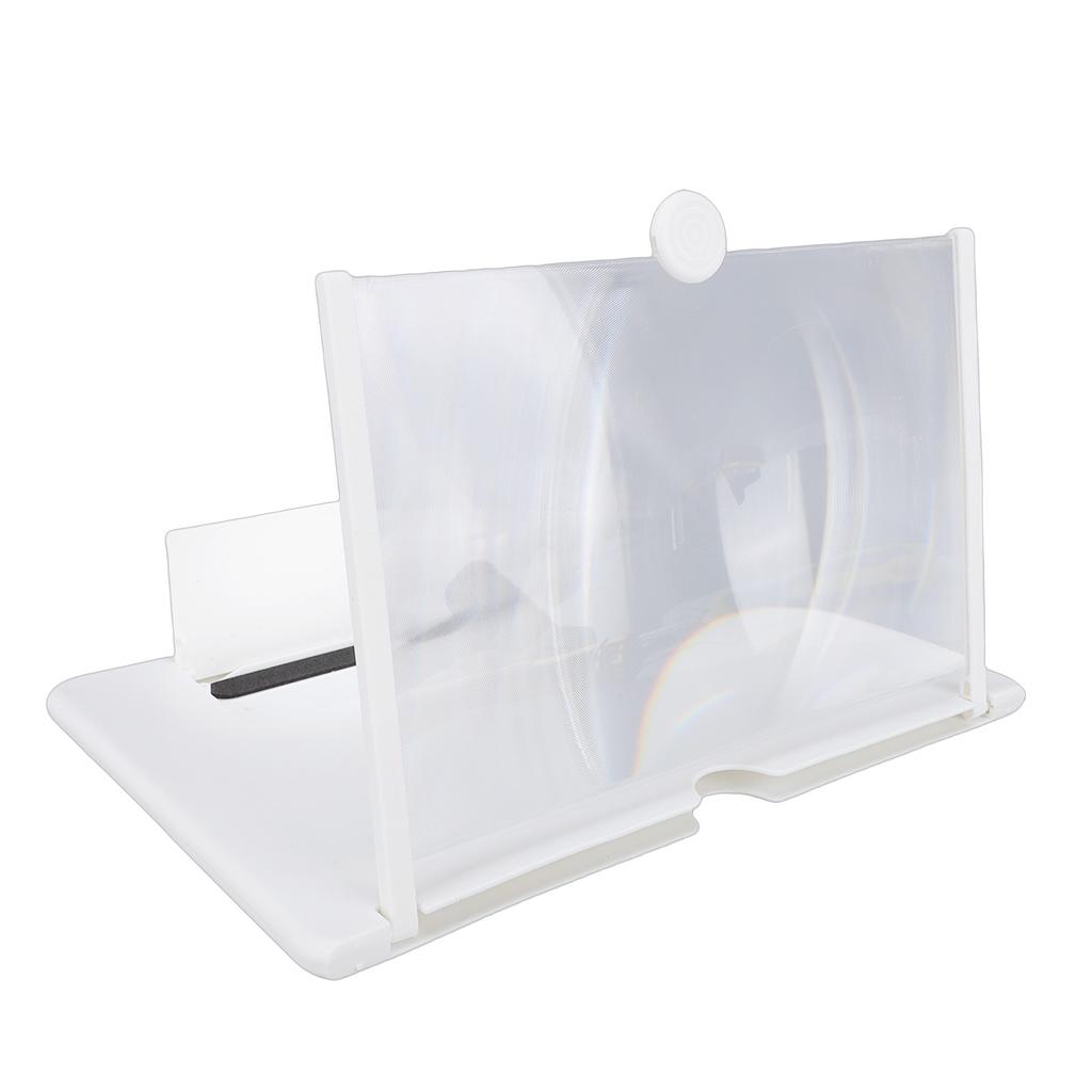 Mobile Phone Screen Amplifier 3D HD Big Screen for Movies Videos Gaming Foldable Holder White 12in