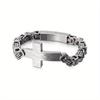 Stainless Steel Men's Cross Curved Personalized Retro Bracelet, Men's Emperor Shaped Chain Bracelet, Hand Accessory