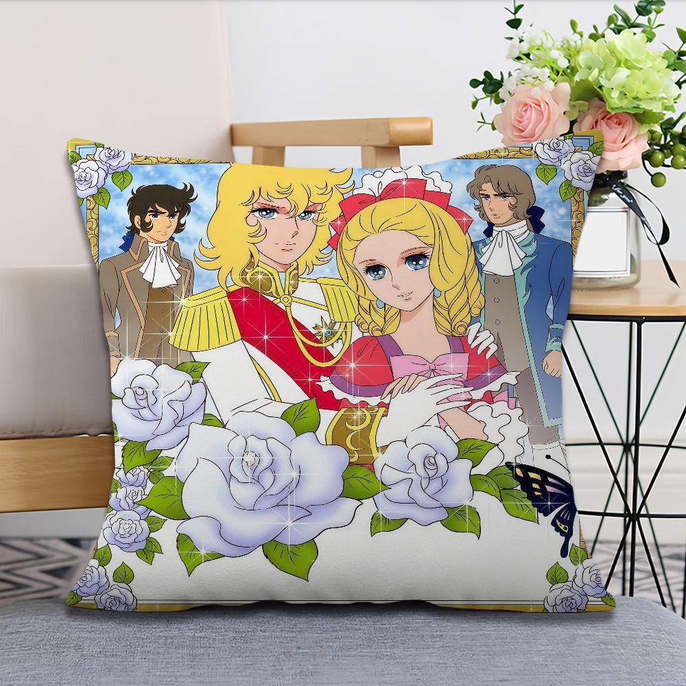 

Manga Anime L-Lady O-Oscar Soft Pillow Case For Sofa Living Room Home Office Decor Protective Covers The R-Rose Of V-Versailles 12x12Inch