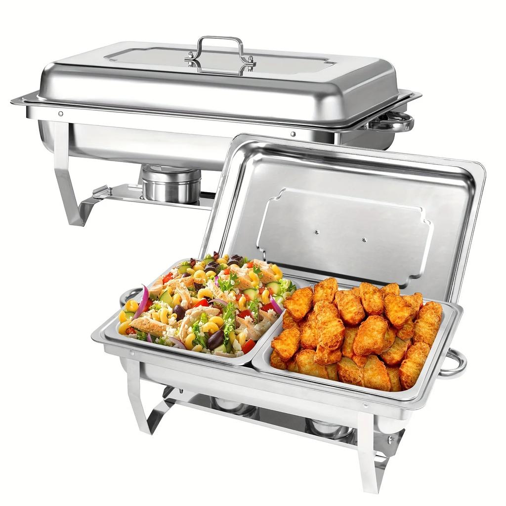 1/2/4/6/8 Pack 8QT Half Pan Stainless Steel Food Warmer Chafer Complete Set Perfect  Party Catering, Buffet,  Food Warm