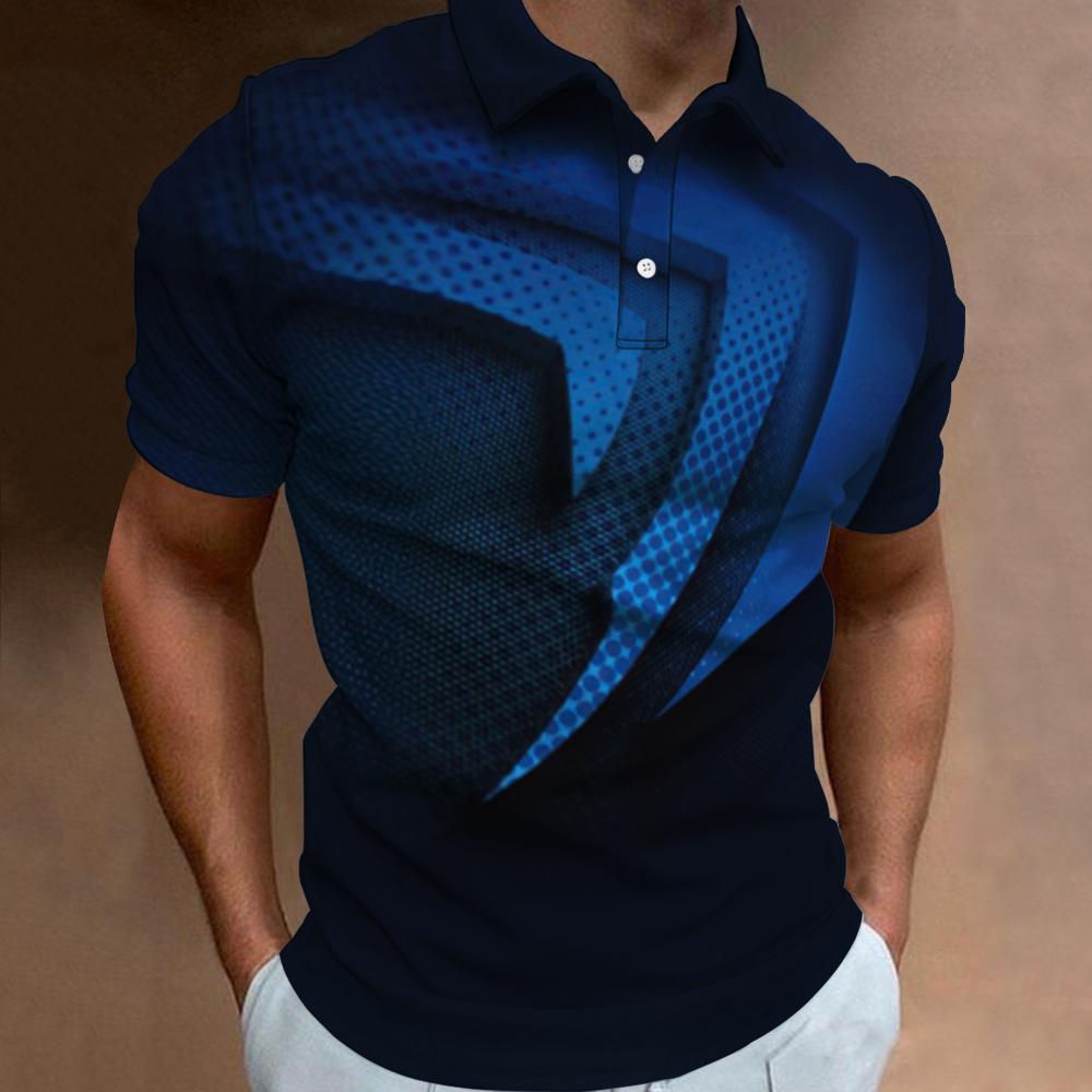 Fashion Men's Polo Shirts For Men 3d Technology Mecha Print Male Clothing Casual Short Sleeved Oversized Shirt Tops Tee