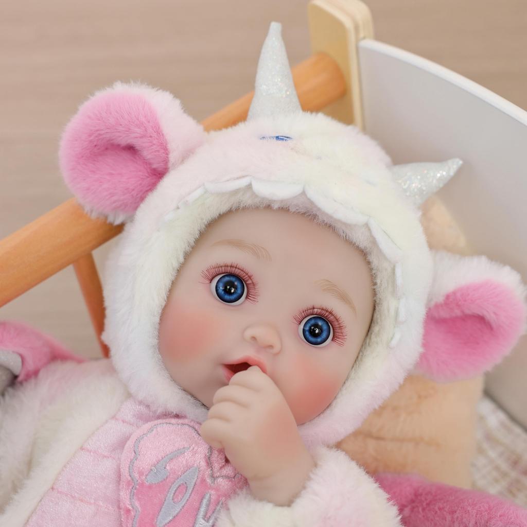 Cloveray Reborn Handgemachte Neugeborenen Realistische Baby Puppe mit Drachenstoff Vinylarme und Magnetischem Geburtstag Geschenk 18-Zoll Puppe, Puppe, Kleidung, Körper, Beine,