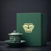 Bronze mask Sanxingdui gift portable travel tea set ceramic merchandise express cup business souvenir