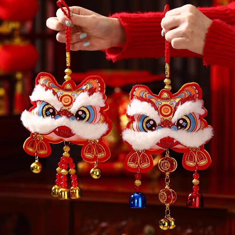 2026 Year of The Horse Festive Lion Dance Hanging Decoration New Spring Design Fu Character Wind Chime Ornament for Living Room