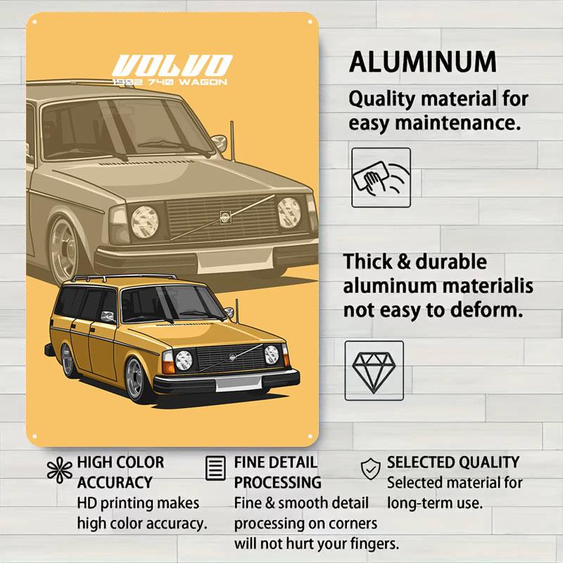 1992 Volvo 740 Wagon Metal Signs Car Poster Coffee Bar Accessories Custom Tinplate Sign for Wall Art Decoration Room Decorations