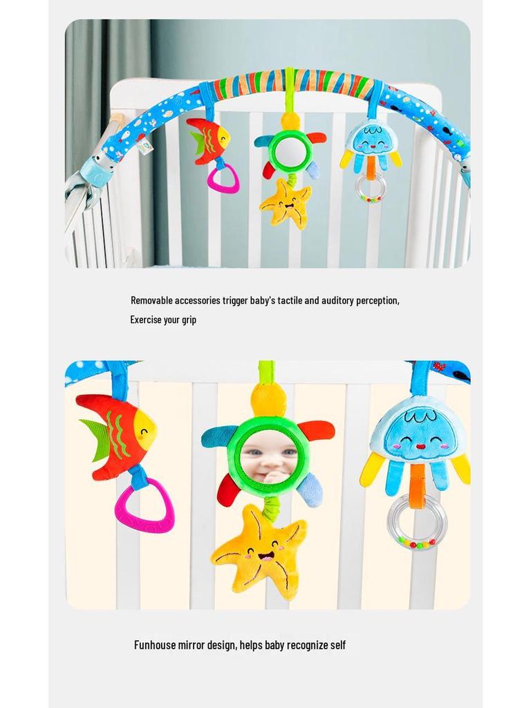 Happy Monkey Newborn Clip-On Mobile Toy: Bed, Stroller, Car Clip & Rattle Ornament.