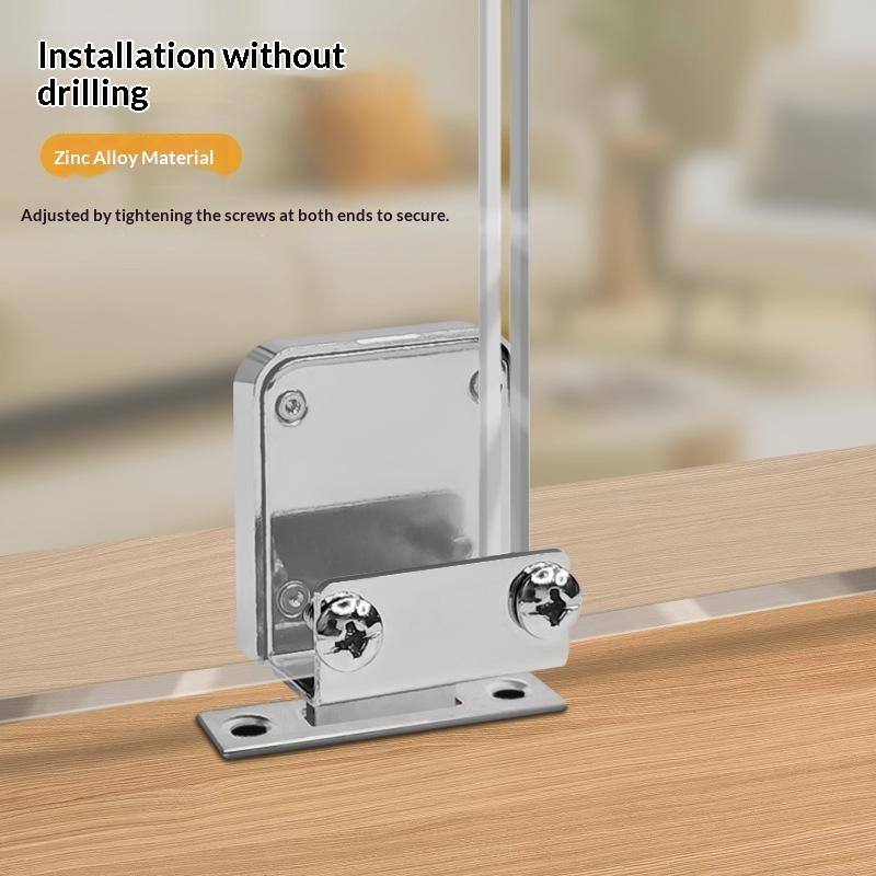 No Drill Glass Cabinet Lock With Anti Theft Design Easy Install Perfect For Home Display Cabinets Showcases