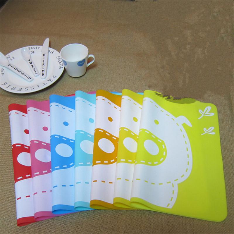 

1Pc Cartoon Pig Printed Kid Baby Children Silicone Coasters Pad Rectangle Placemat Heat Resistant Non Slip Table Mat 40x30cm жёлтый