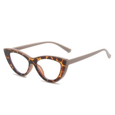 Cat Eye Color Glasses Women, Anti-Blue Glasses Simple Plain Flat Glasses Tr Frame Myopia Glasses