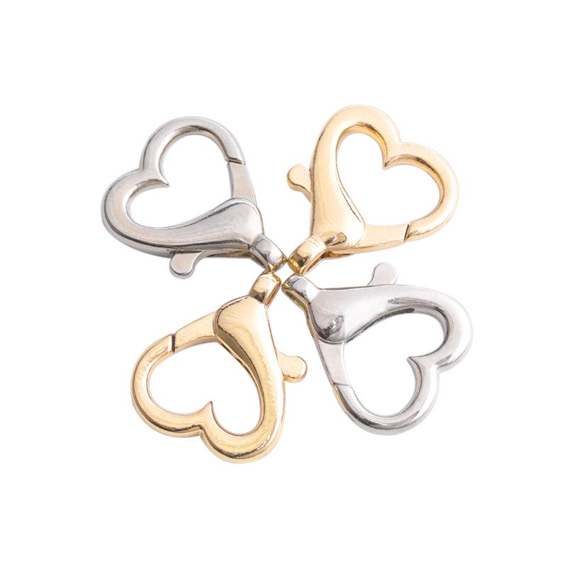10Pcs/Lot Alloy Lobster Clasps Heart Shape Multicolor Key Chain Sping Buckle for Jewelry Making DIY Key Chains Bag Ornaments